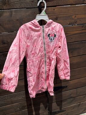 Minnie Mouse Pink Hooded Windbreaker water resistant Jacket